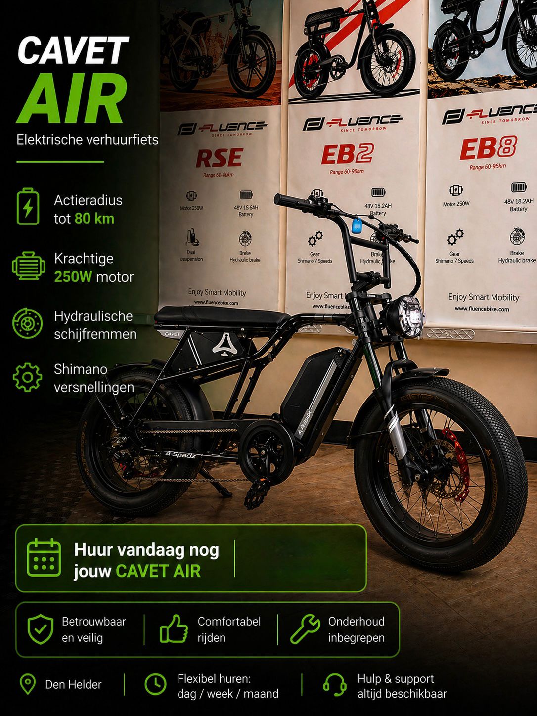 Cavet Fatbike Zwart - Verhuur