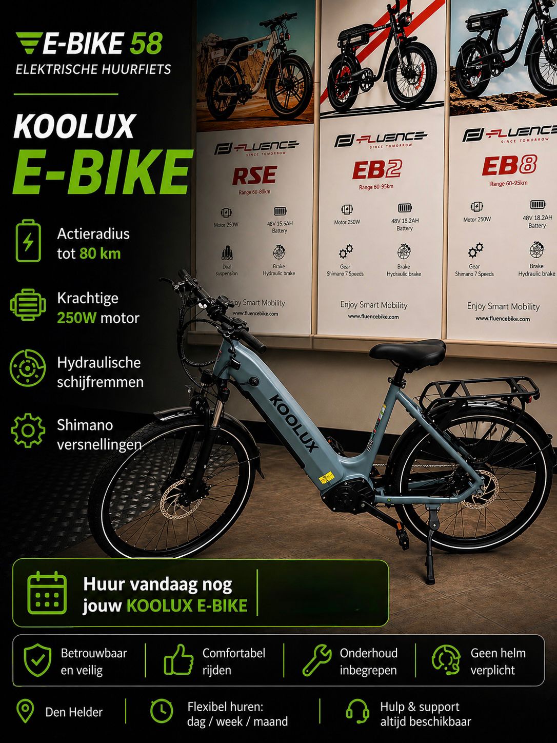 Koolux E-Bike Blauw - Verhuur