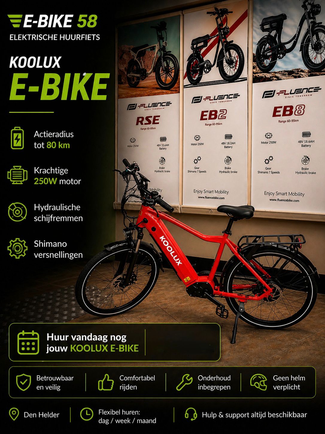 Koolux E-Bike Rood - Verhuur